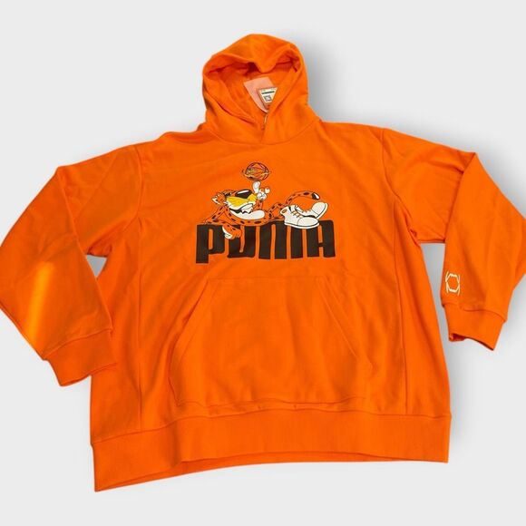 PUMA Hoops x Cheetos Orange Graphic Hoodie Mens size Large New with Tags - Picture 5 of 12